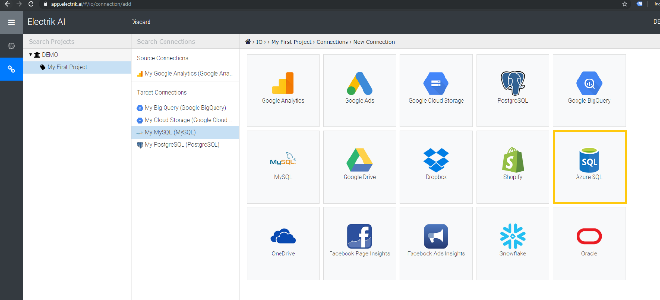 Create connection-Electrik.ai