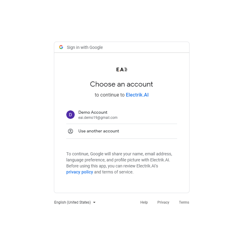 Google Cloud Platform UserId and Password-Electrik.AI