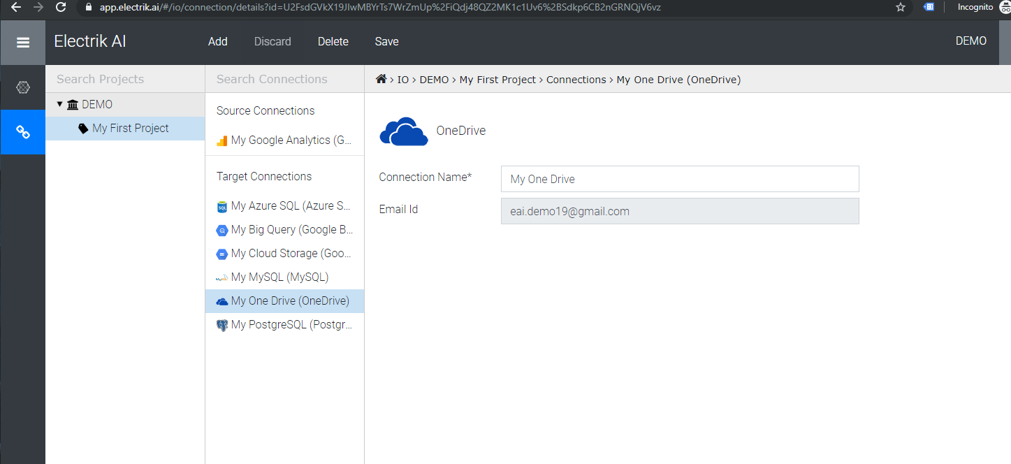 Successfully create connection-Electrik.ai