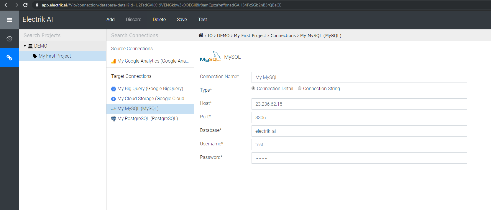 Successfully Created a MySQL Database Connection-Electrik.AI