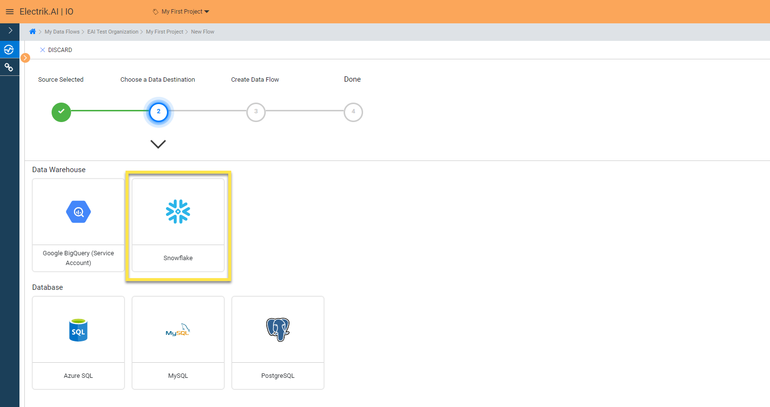 Click on a destination of your choice from list of available destinations