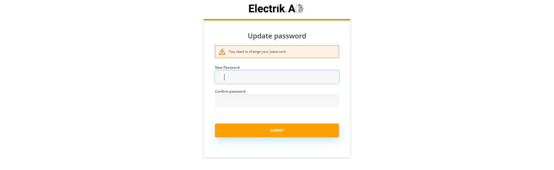 Setup a new password for your Electrik.AI account.