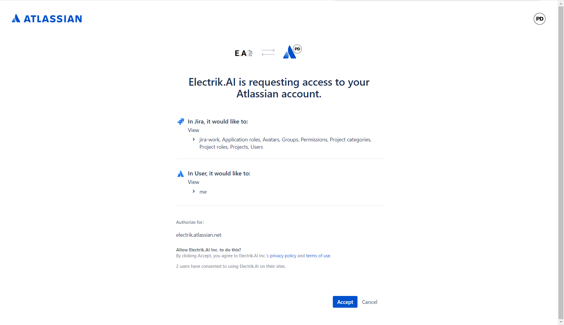 Conn Step 7 Allow Electrik.AI to access your Jira ElectrikAI