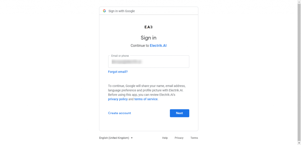 Google Ads User Id and Password ElectrikAI