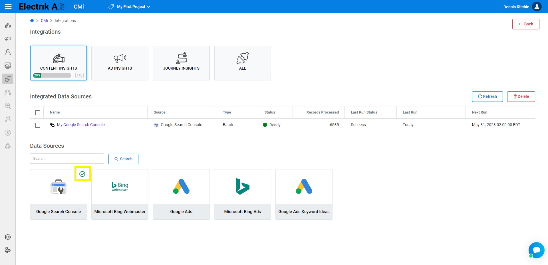 Step 4-As you complete each integration, a check mark will appear - iCEDQ